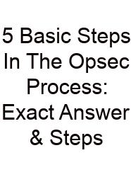 5 Basic Steps In The Opsec Process: Exact Answer & Steps